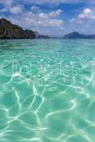 crystal-clear blue water at el nido in palawan