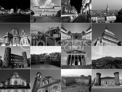 Retro look Turin landmarks