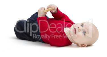 smiling toddler isolated in white background