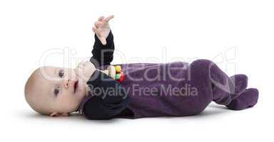 playful toddler isolated on white background