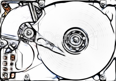 sketch of the hard disk