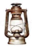 time-worn kerosene lamp