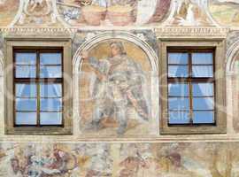 Renaissance  windows  and sgraffito