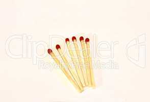 Matches laying isolated on the white background