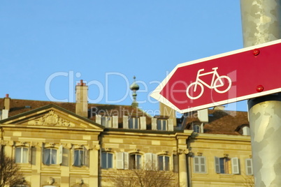 bicycle signpost in the city