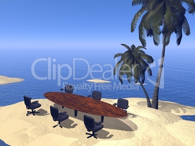 meeting at the beach - 3d render