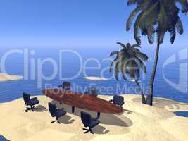 meeting at the beach - 3d render