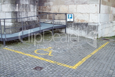 handicapped parking space in old city