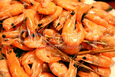A Boiled Shrimps Background ready for eating