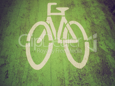 Retro look Bike lane sign
