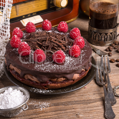 chocolate cake and turkish coffee - vintage style