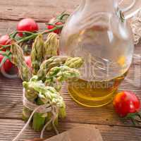 asparagus tomatoes oil