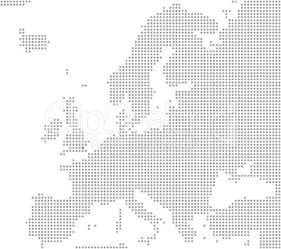 Pixelkarte Europa: London liegt hier