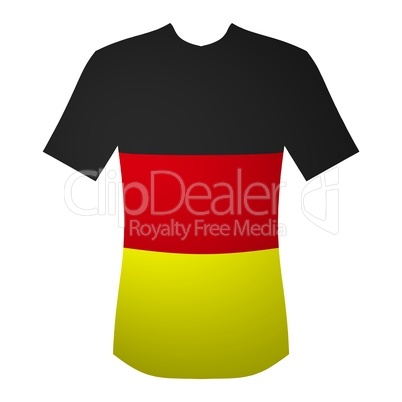 T-Shirt Deutschland in schwarz, rot, gold