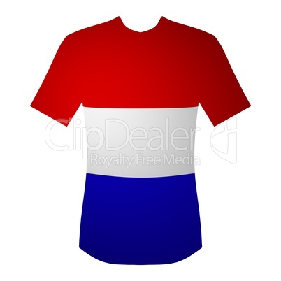 T-Shirt Niederlande in rot, weiß, blau