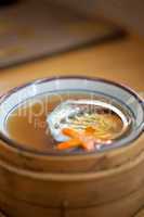 Japanese style abalone soup empty shell