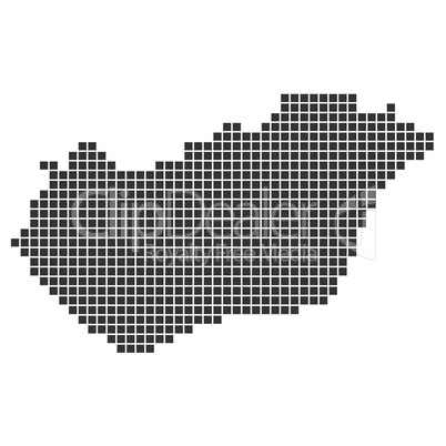 Karte aus Pixeln: Ungarn