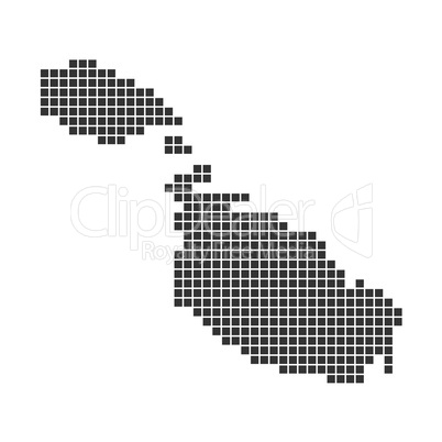 Karte aus Pixeln: Malta