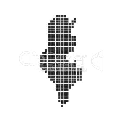 Karte aus Pixeln: Tunesien