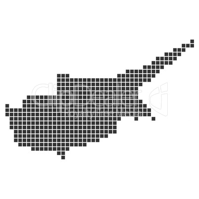 Karte aus Pixeln: Zypern