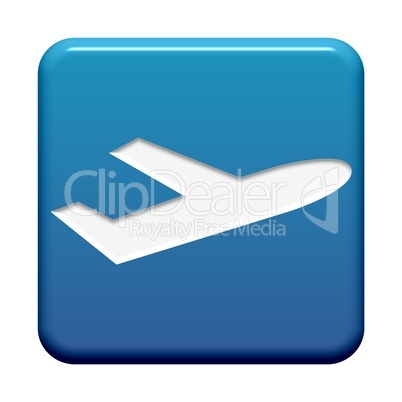 Blauer Button: Flugzeugsymbol
