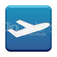 Blauer Button: Flugzeugsymbol