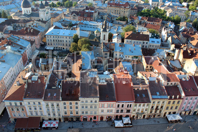 view to the house-tops in Lvov city