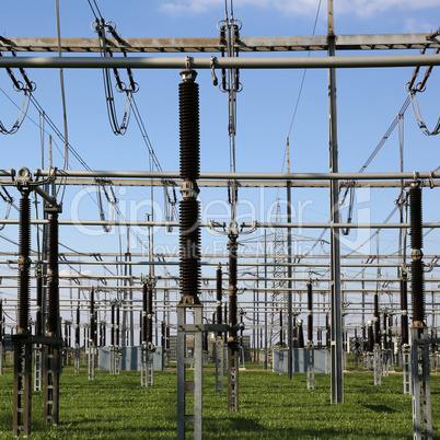 Umspannwerk für elektrischen Strom Thema Energie und Elektrizit