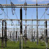 Umspannwerk für elektrischen Strom Thema Energie und Elektrizit