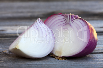 big red onion close up