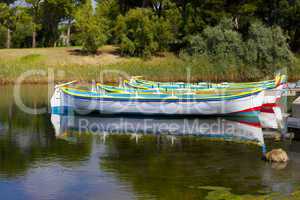 row boats at the pond of gruissan