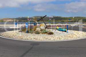 newly created roundabout in gruissan