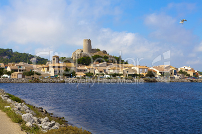 view of the small medieval village gruissan