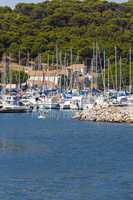 marina of gruissan in southern france