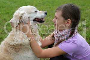 mädchen und sein hund