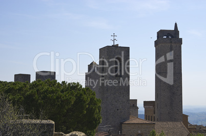 Dorfansicht San Gimignano, Toskana - City view of San Gimignano,