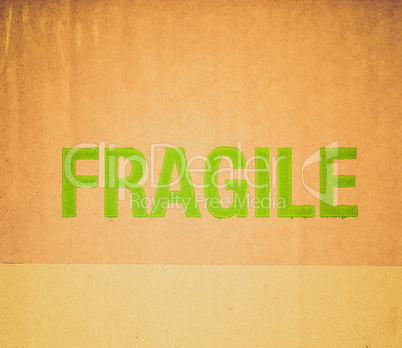 Retro look Fragile corrugated cardboard