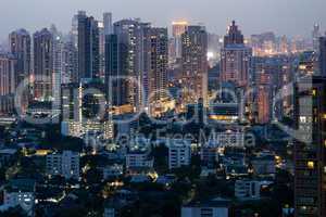 bangkok city center at night