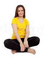 woman sitting with crossed legs