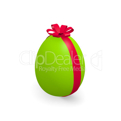 green easter egg on white