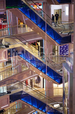 three escalators in shopping centre rio