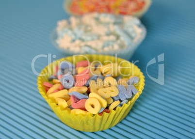 Small candies for decorating cakes and desserts