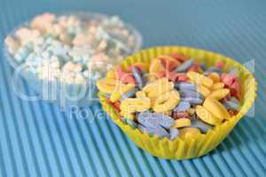 Small candies for decorating cakes