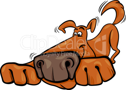 funny dog cartoon illustration