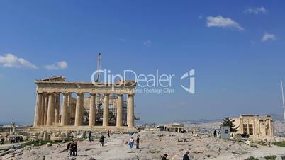 time lapse ancient acropolis in athens greece