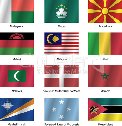 Set  Flags of world sovereign states.