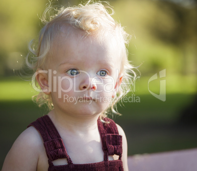 Cute Young Boy Portrait At The Park