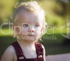 Cute Young Boy Portrait At The Park