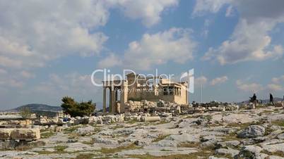 time lapse Ancient Acropolis in Athens Greece