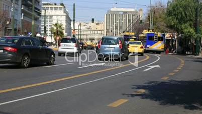 time lapse city traffic in Capital Cities Athens Greece